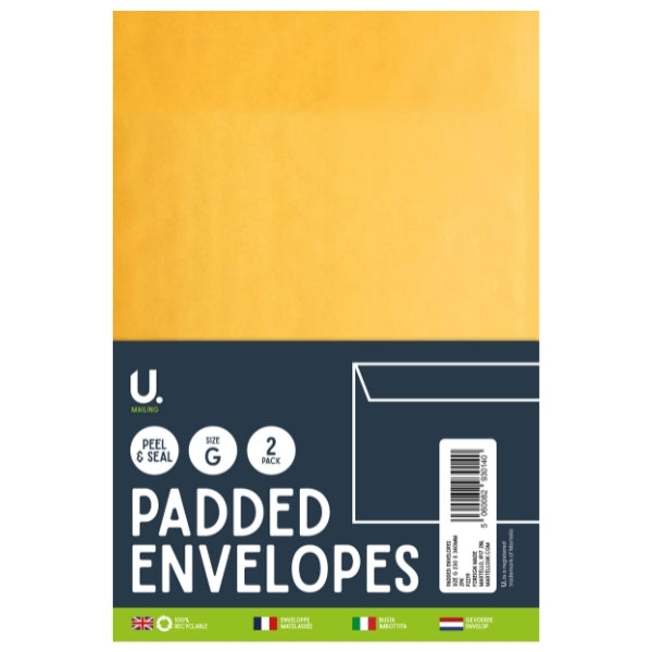 Padded Envelopes Size G 240mm X 335mm, 2Pk Padded Envelopes Size G 240mm X 335mm, 2Pk